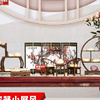 中式实木烤漆小屏风民间手工艺复古漆器装饰摆件中国风特色工艺品