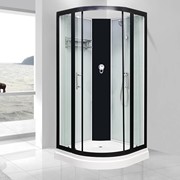 豹龙21黑框整体浴室淋浴房，玻璃扇形隔断洗澡封闭式沐浴房