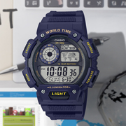 卡西欧(casio)小方块数显电子表男防水学生运动手表ae-1400wh-2a