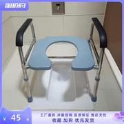 老年人马桶凳室内简易坐便器厕所，凳子可折叠坐便椅带扶手家用简易