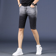 夏季薄款潮牌男士牛仔，短裤宽松直筒五分，韩版潮流修身百搭弹力中裤