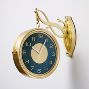 双面钟表挂钟客厅，简约欧式轻奢现代家用时尚网红美式静音两面时钟