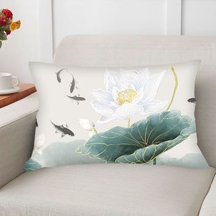 抽象简单花卉抱枕十字绣，枕套2023印花三边拉链家用沙发抱枕套