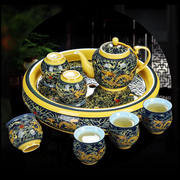 景德镇陶瓷整套功夫茶具套装家用客厅双层防烫过滤泡茶壶茶盘茶杯
