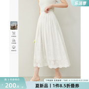 梵希蔓法式镂空白色半身裙女2024年夏季简约百搭纯棉气质伞裙