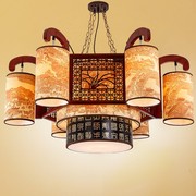 中式吊灯古典羊皮灯客厅大厅，仿创意木灯具，餐厅创意酒店包厢茶楼灯