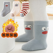 宝宝袜子冬季新生婴儿袜加绒，加厚保暖一2岁男女，童儿童袜中筒保暖