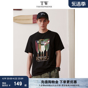 teenieweenie小熊男装夏季情侣，运动休闲印花圆领短袖t恤