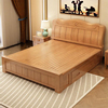 天坛家具中式实木床双人木头床1.5m储物大床工厂1米8主卧橡木