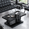 钢化玻璃创意现代简约办公茶几沙发，会客组合套装等候商务桌子黑色