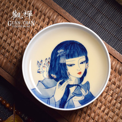 青花瓷手绘品茗杯茶杯主人杯