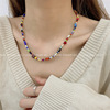 Yuccie原创小众春夏彩色花朵琉璃串珠项链个性天然珍珠饰品手链