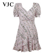VJC/威杰思春夏女装连衣裙修身复古减龄通勤气质潮流时尚
