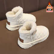 女童雪地靴冬季2023皮毛，一体防水儿童靴子，中大童加厚女款棉鞋