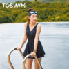 toswim连体泳衣女夏无袖(夏无袖，)裙式泳装，大码遮肚显瘦时尚性感泡温泉海边