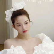 韩式手工缎面花朵蝴蝶结百变造型发夹新娘头饰礼服配饰品