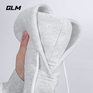 GLM浅灰色连帽卫衣女2024年春季女装时尚套头外套潮