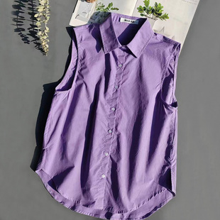 好货！软糯亲肤~ 气质紫色—棉卫衣叠穿伴侣假领子女无袖背心假领