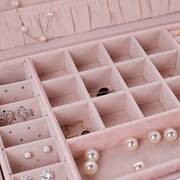 。首饰盒公主欧式韩国珠宝带锁手饰品大容量简约耳钉耳环收纳