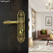 定制铜锁全铜室内欧式古典房，门锁黄铜木门卧室，青古铜执手5485议价