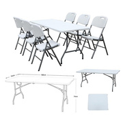 折叠便携长桌 餐桌培训会议吹塑折叠 桌 摆桌摊户外折叠桌椅厂 家