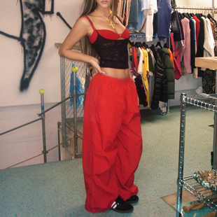 ICVIBE 美式街头·热辣街头的红色调3件set bra+收腰背心+宽松裤