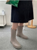 韩国东大门2024春季女鞋工装风中性平底防水中筒雨靴