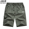 jeep吉普夏季男士短裤纯棉，休闲宽松工装多袋沙滩裤中年爸爸装裤子