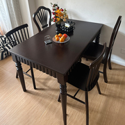 法式全实木餐桌椅组合家用长桌餐厅书桌美式简约高级感轻奢复古条