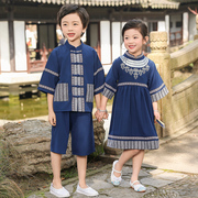 男女童三月三壮族，广西少数民族演出服唐装汉服，表演合唱姐弟装儿童