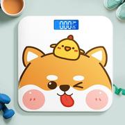 电子称体重秤可爱卡通款家用精准小型充电减肥专用人体健康称重计
