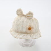 新生儿帽子夏夏季宝宝，纯棉纱布胎帽空顶帽0-3个月，婴儿帽子护卤门6