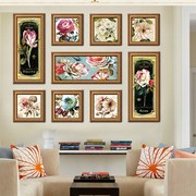 地中海田园油画欧美式q乡村卧厅餐厅客室，沙发背景饰壁组合装墙挂