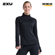 2XU 燃烧系列跑步运动上衣女抓绒秋冬瑜伽长袖衫加绒运动服保暖