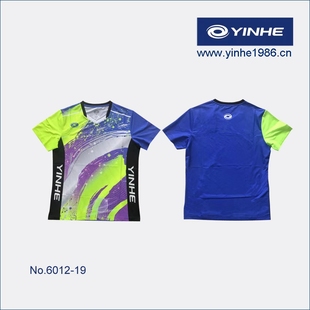 公牛体育银河yinhe1986乒乓专用v领短袖t恤男女乒乓球衣比赛服装