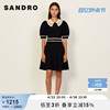 sandrooutlet女装镂空花边领黑色泡泡袖针织连衣裙sfpro01891