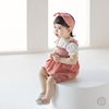 韩国女婴儿短袖衣服，纯棉夏季百日周岁女宝宝，公主连体服背带裤爬服
