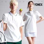 2024春夏yonex尤尼克斯韩国羽毛球，服短袖男女同款棉吸汗polo