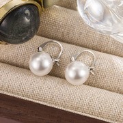 s925纯银大珍珠耳环，女气质名媛高级感耳钉，轻奢时尚设计感耳扣耳饰