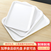 密胺托盘长方形白色塑料，茶杯水杯托盘水果盘蛋糕，面包展示托盘商用