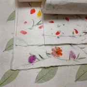 手工diy花草纸书签东巴纸 特种纸包装纸泰国花瓣灯罩纸背景纸