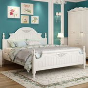 韩式床田园床高箱储物床公主床双人床白色欧式床板式床主卧家具