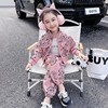 女童春装韩版运动套装2024小童，卡通衣服宝宝网红时髦两件套潮