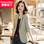 薄款西装外套女夏季2024韩版休闲小个子短款中袖气质西服上衣