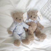 绅士熊穿睡衣安抚玩偶，儿童女生生日礼物，毛绒玩具领结情侣小熊公仔