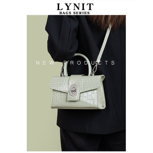 LYNIT 鳄鱼纹小方包2024欧美时尚高级感手提包气质百搭斜跨包