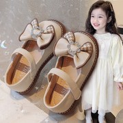 女童鞋儿童小皮鞋2024春秋，款女宝宝可爱公主鞋小女孩演出单鞋