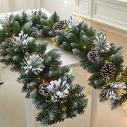 圣诞节装饰品藤条花环圣诞挂件圣诞树，商场门店橱窗装饰场氛围布置