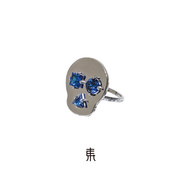 东长x艺术家-「戒指」艺术衍生首饰骷髅，镶嵌蓝色锆石宝石