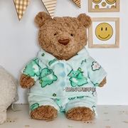 巴塞罗熊睡衣泰迪熊睡衣法兰绒睡衣可以抱着睡觉的娃衣玩偶衣服